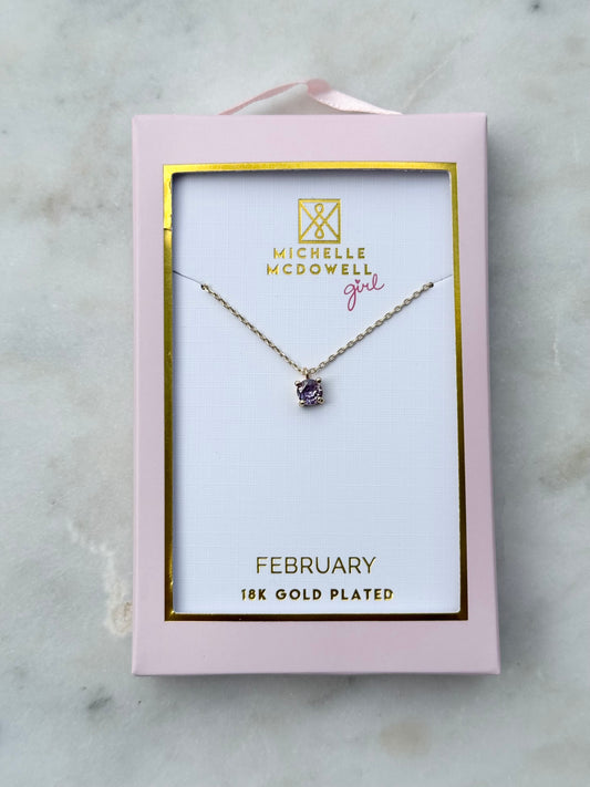 michelle mcdowell birthstone necklace - february