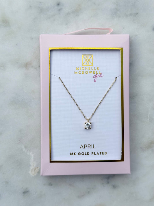 michelle mcdowell birthstone necklace - april