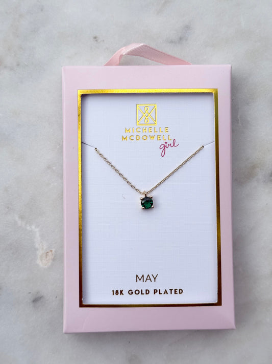 michelle mcdowell birthstone necklace - may