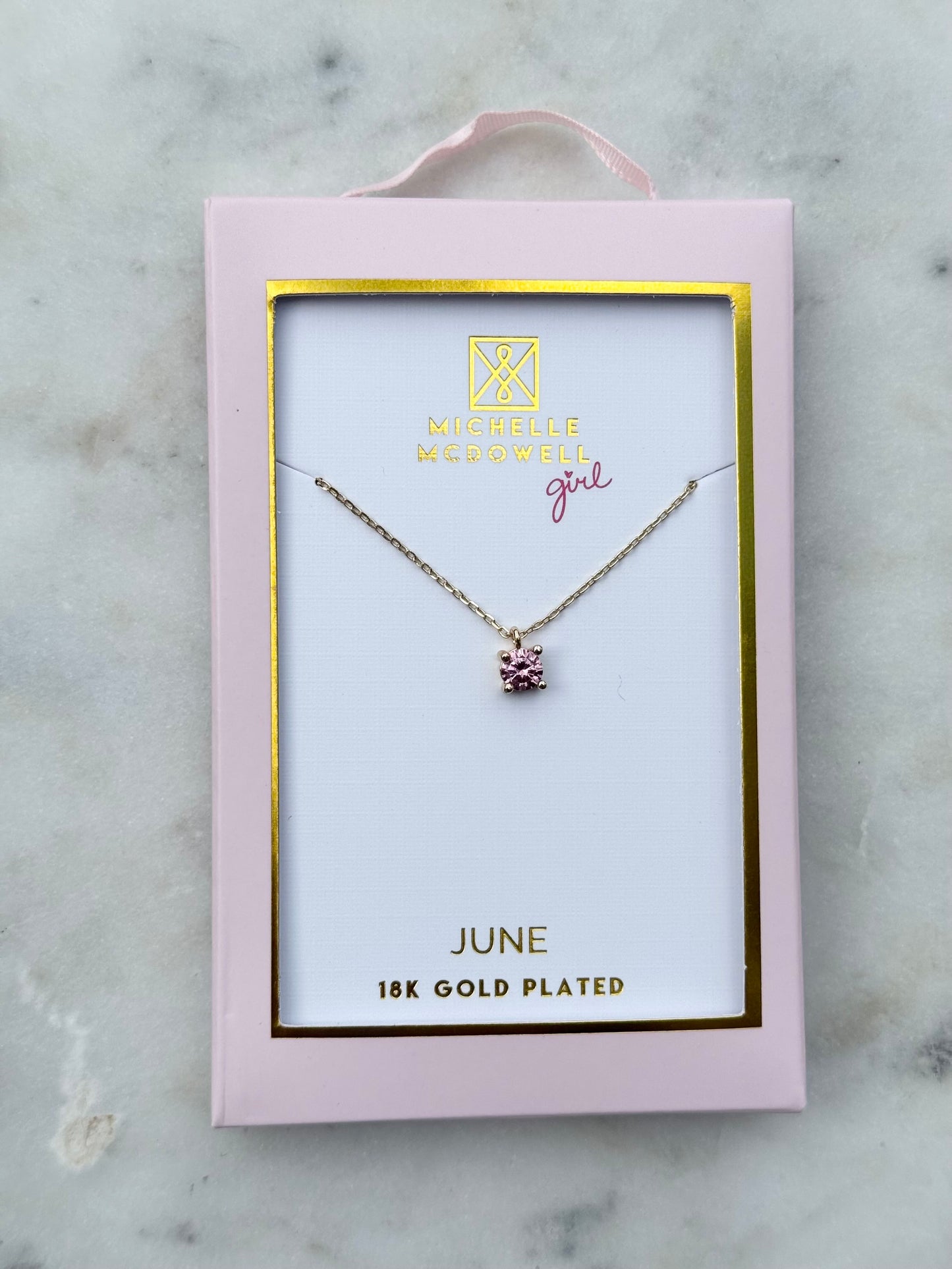 michelle mcdowell birthstone necklace - june