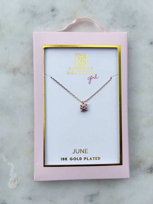 michelle mcdowell birthstone necklace - june