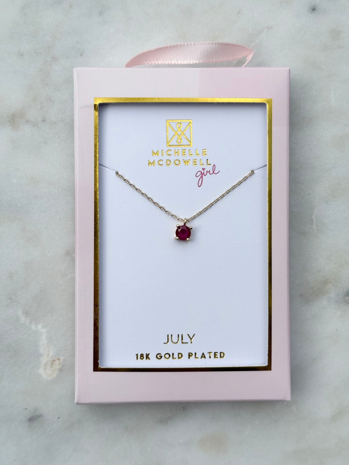 michelle mcdowell birthstone necklace - july