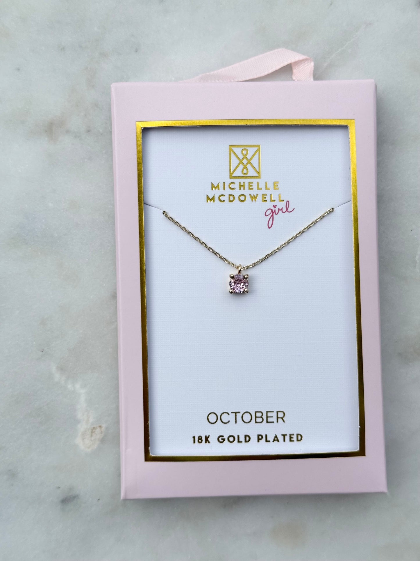 michelle mcdowell birthstone necklace - october