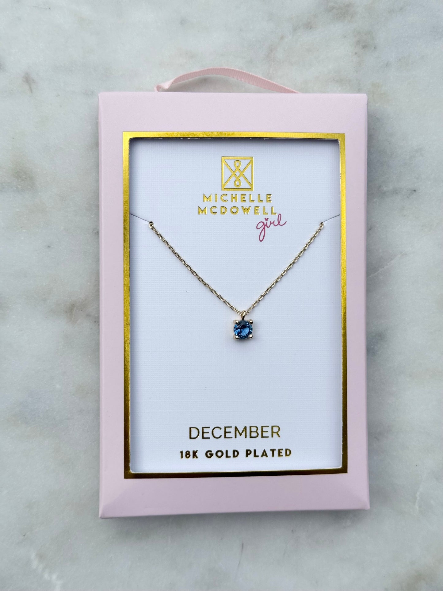 michelle mcdowell birthstone necklace - december