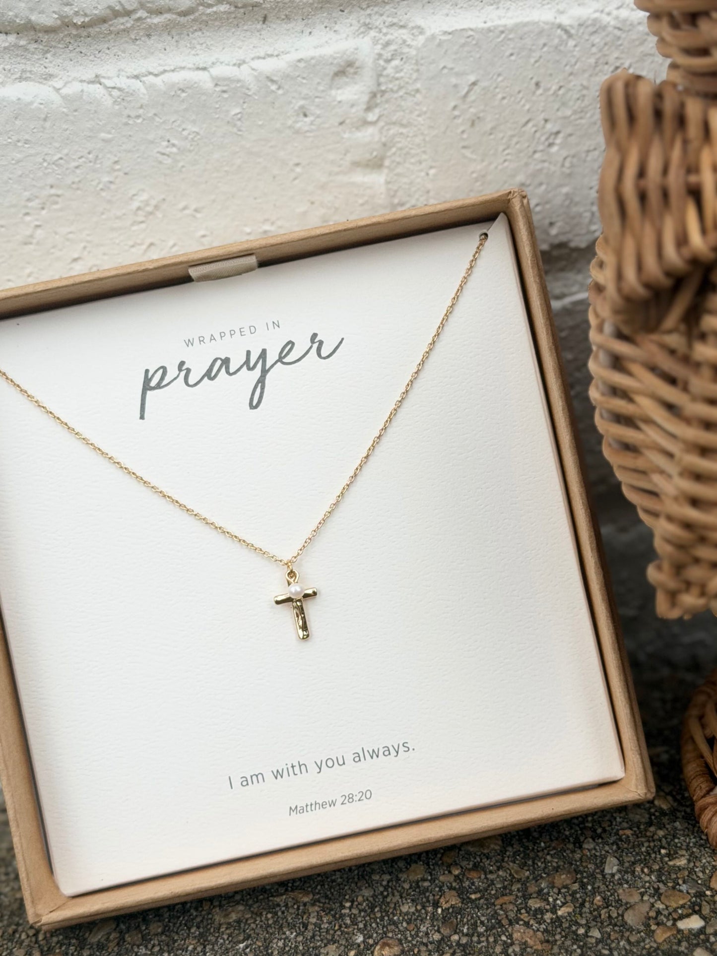 wrapped in prayer necklace - gold