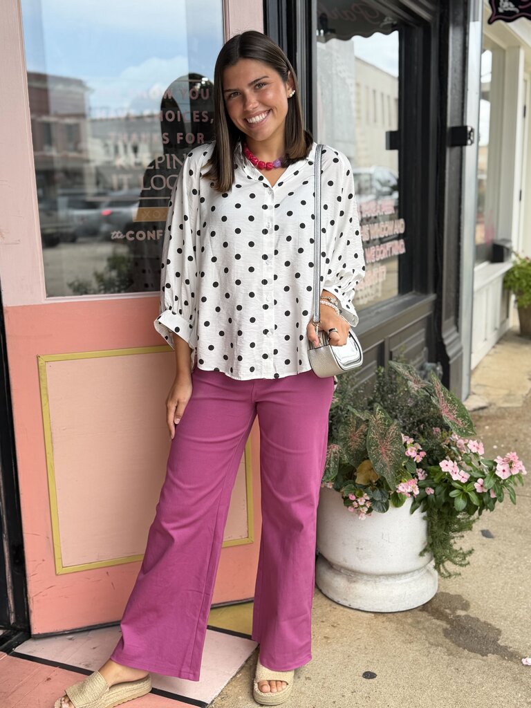 a pop of dotty confetti top