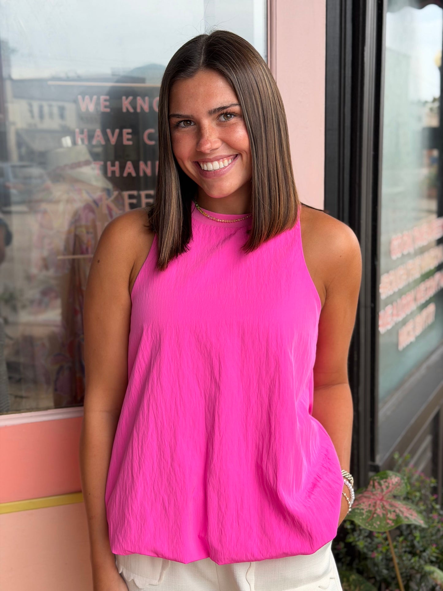 poppin pink champagne top