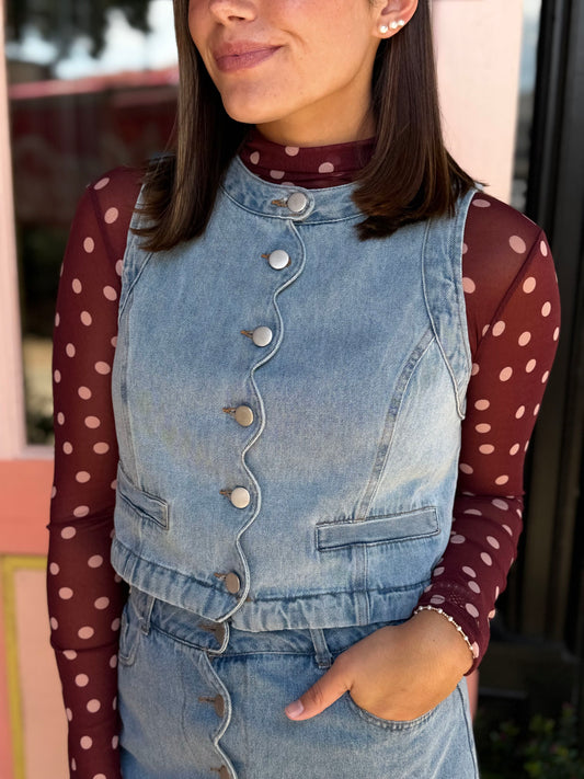 layered in cardinal top