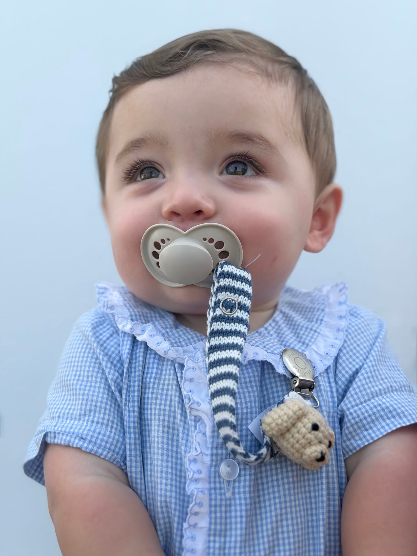 crochet paci clip - dog