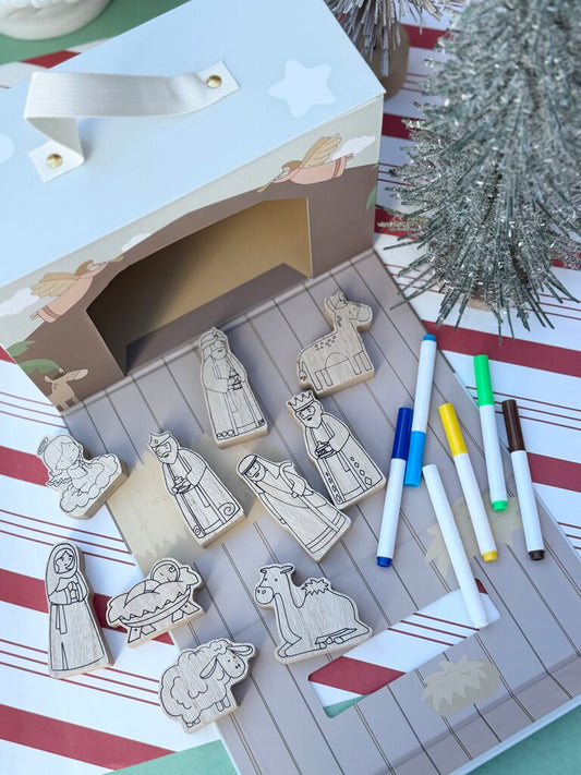 mud pie my nativity play set - color your own