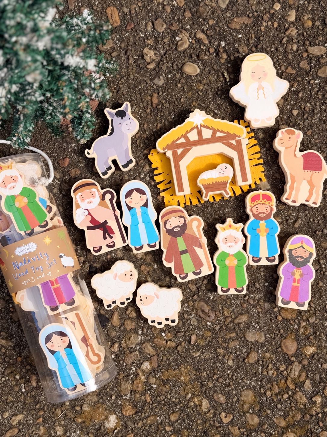 mud pie nativity wood toy set