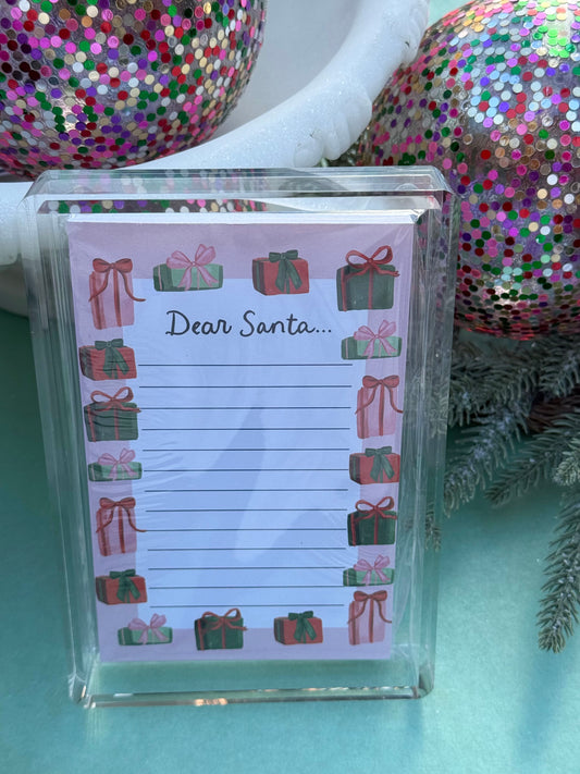 dear santa notepad and caddy set