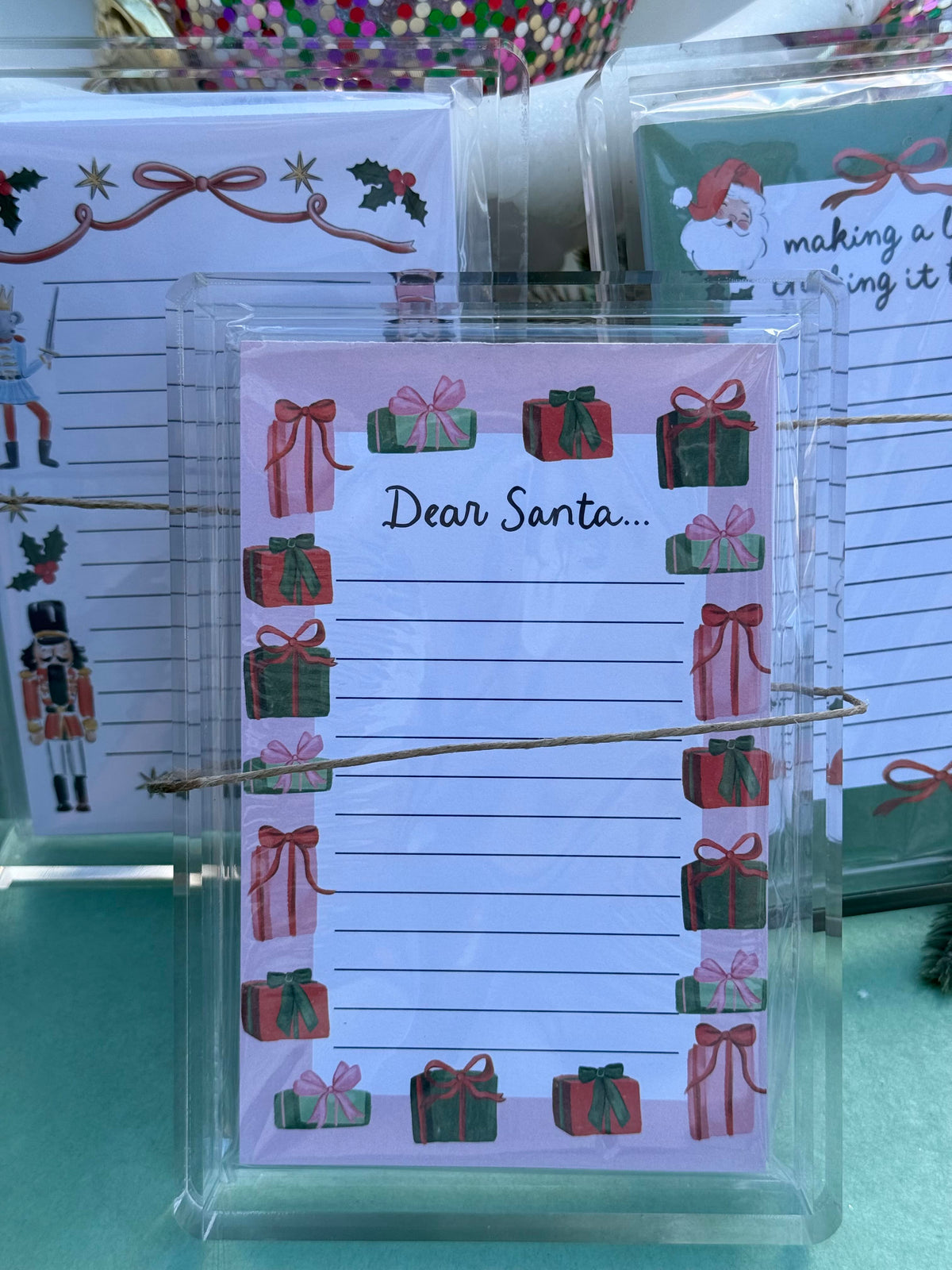 dear santa notepad and caddy set