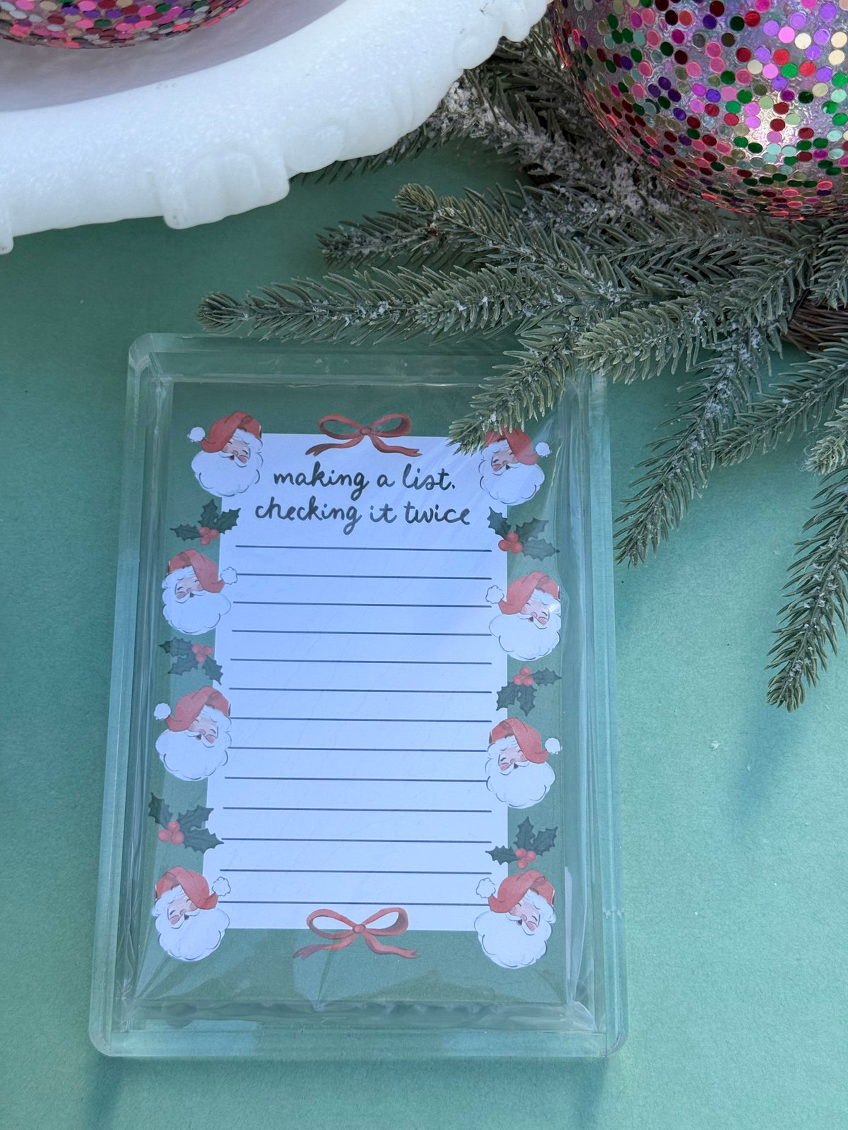 making a list notepad and caddy set