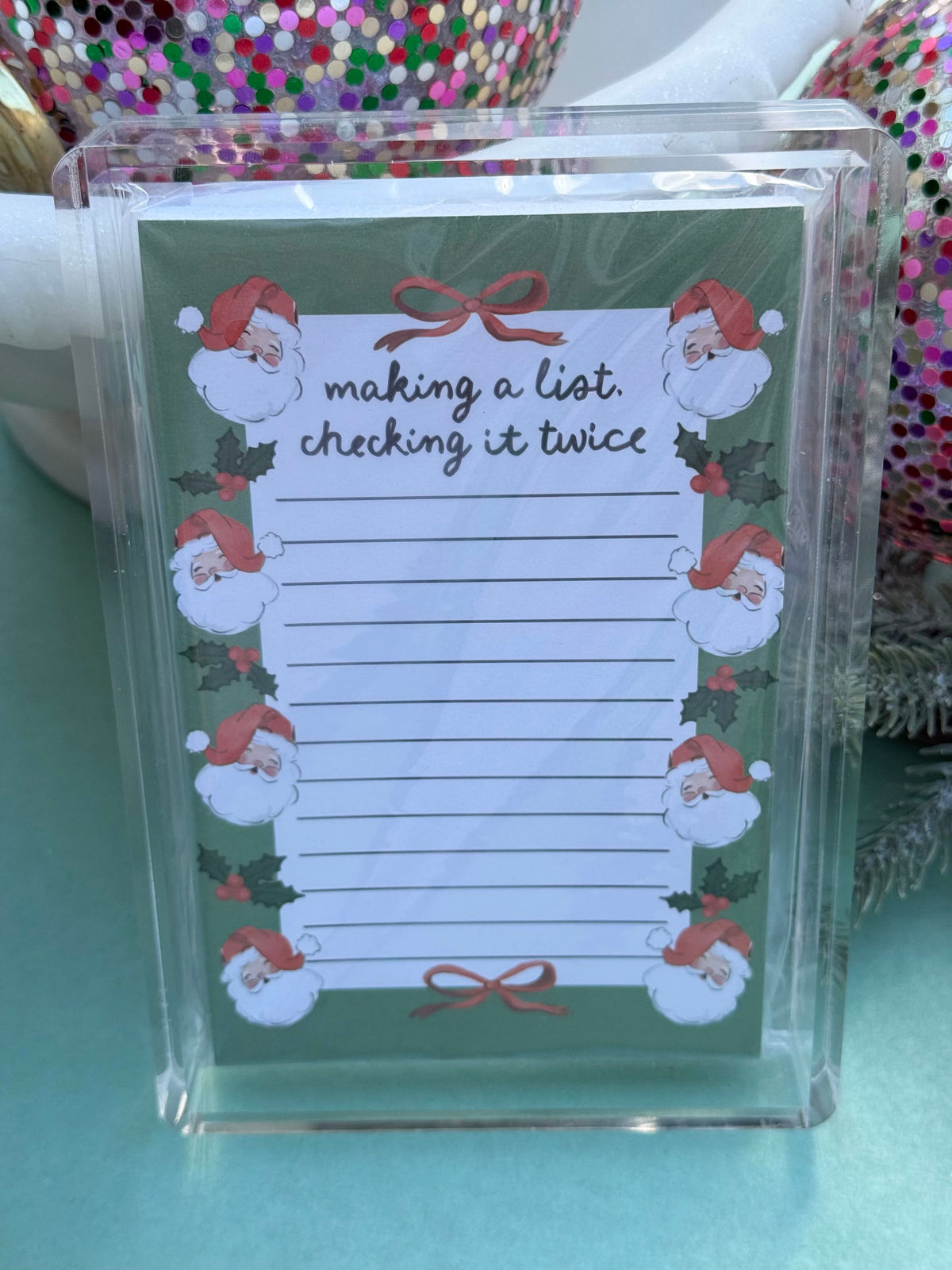 making a list notepad and caddy set