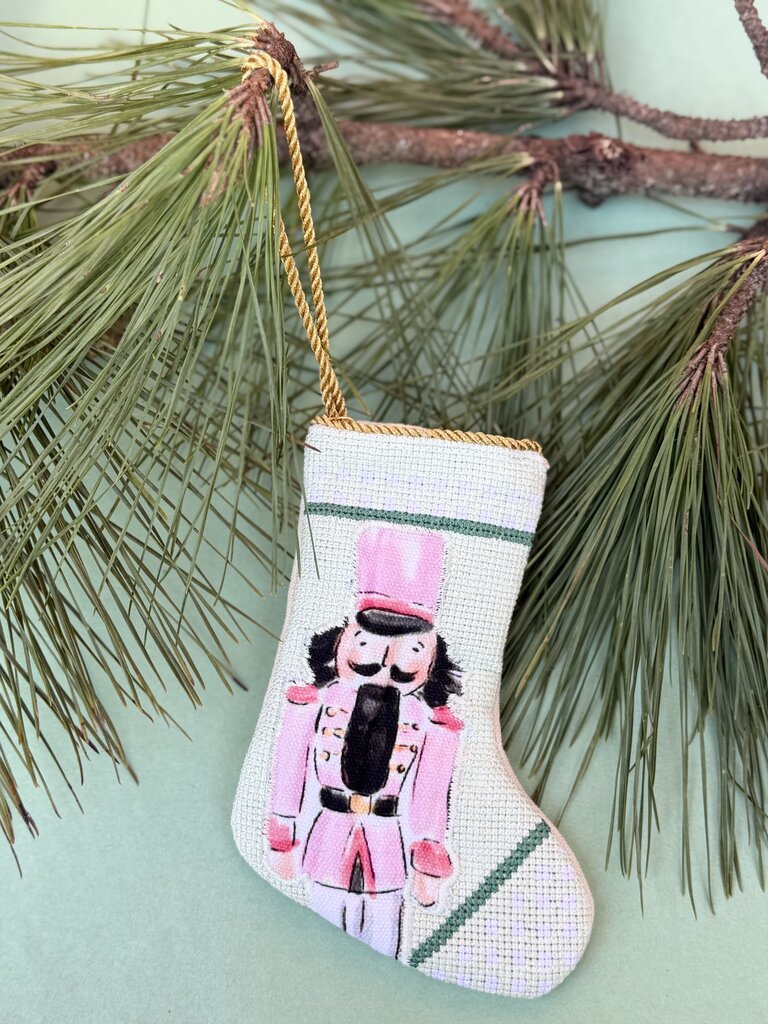 mini nutcracker stocking - green