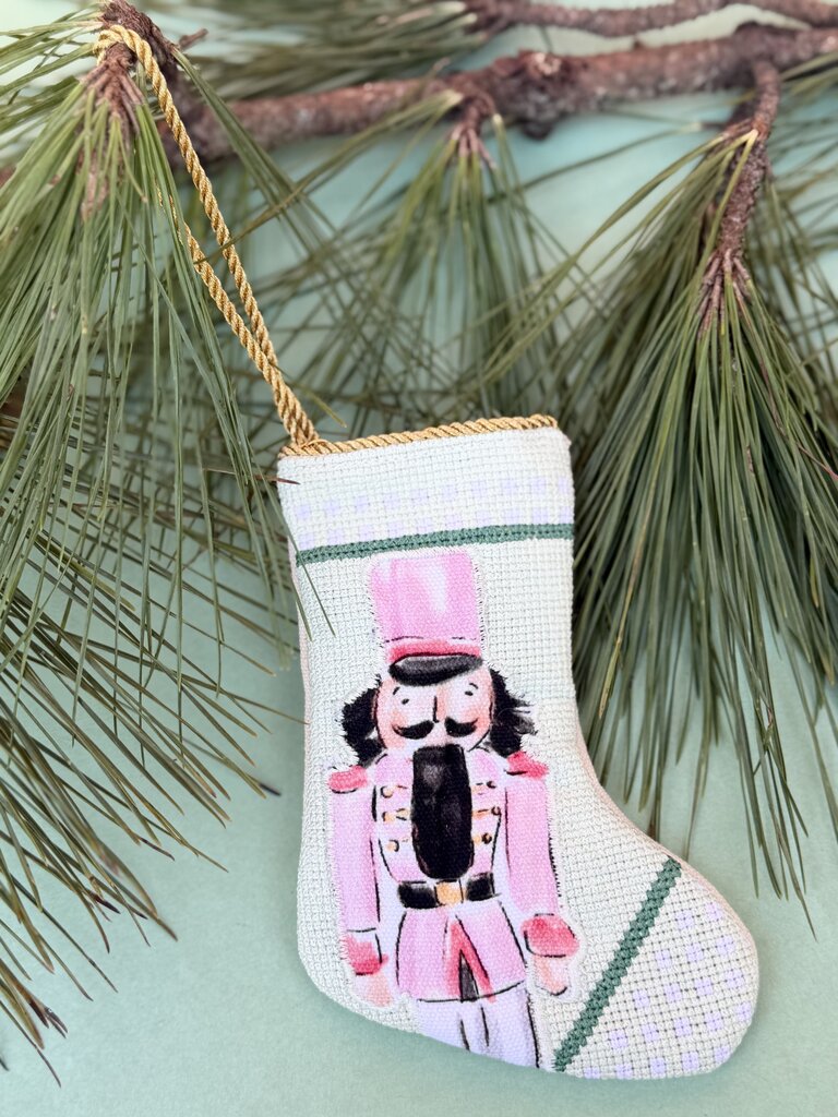 mini nutcracker stocking - green