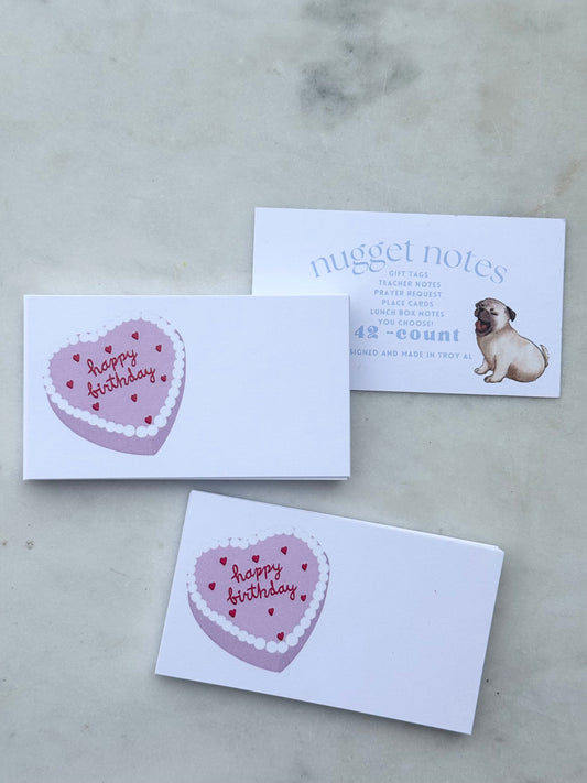 nugget notes - hbd heart cake