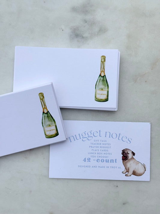 nugget notes - watercolor champagne