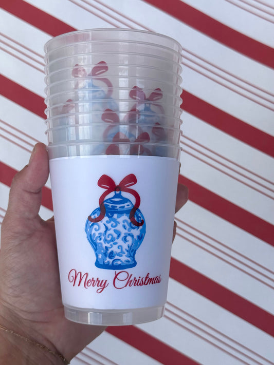 chinoiserie Merry Christmas cups