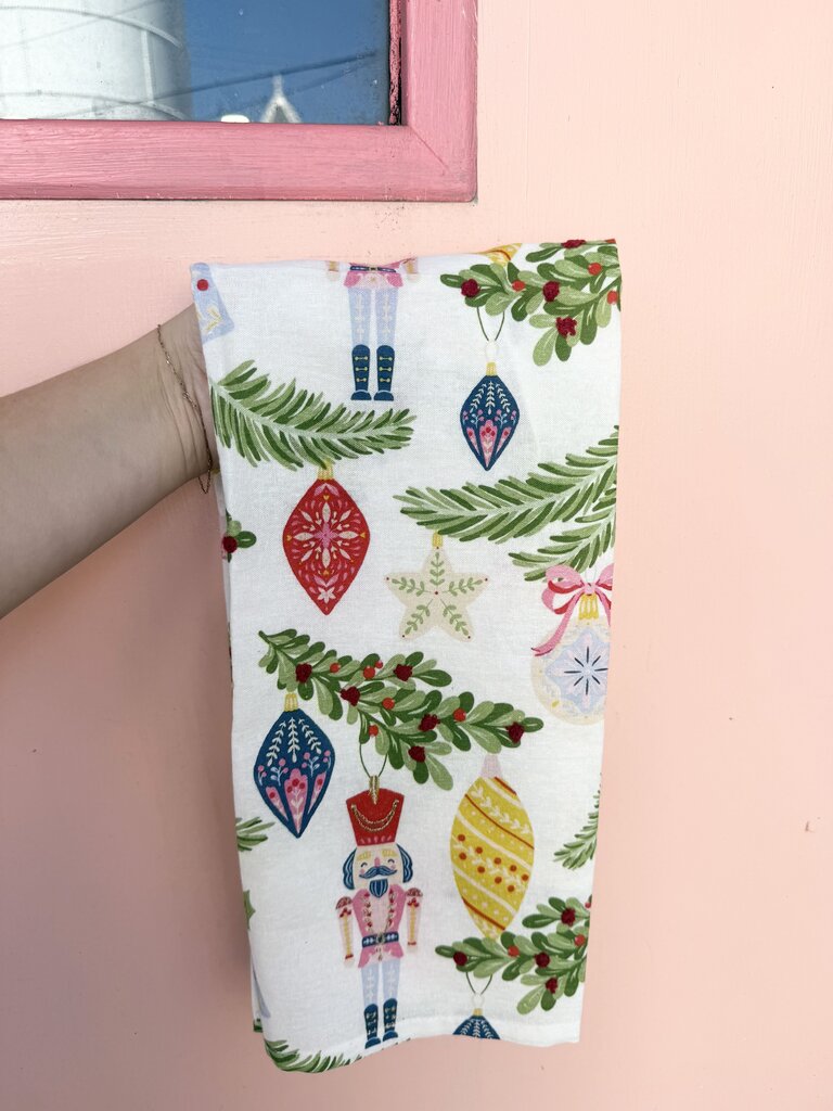 festive nutcracker hand towel