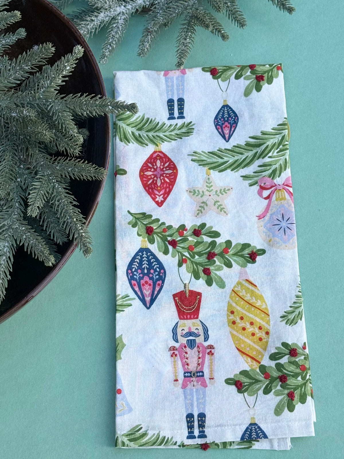 festive nutcracker hand towel