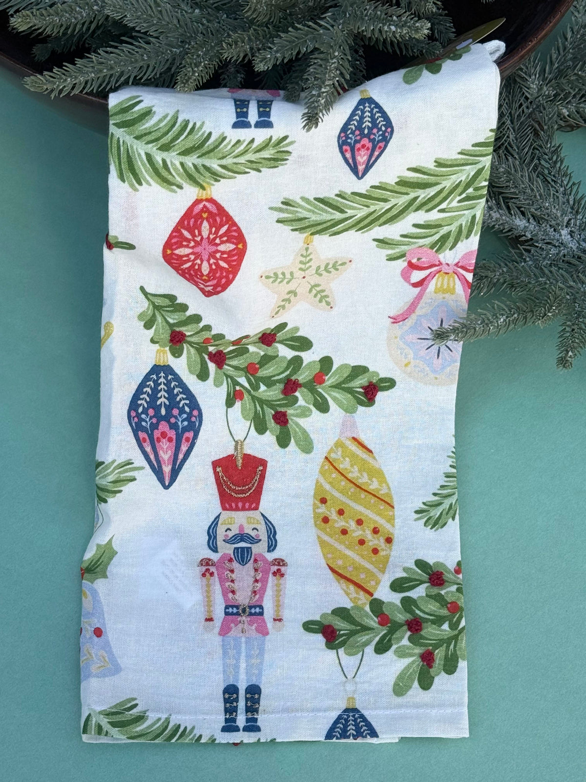 festive nutcracker hand towel