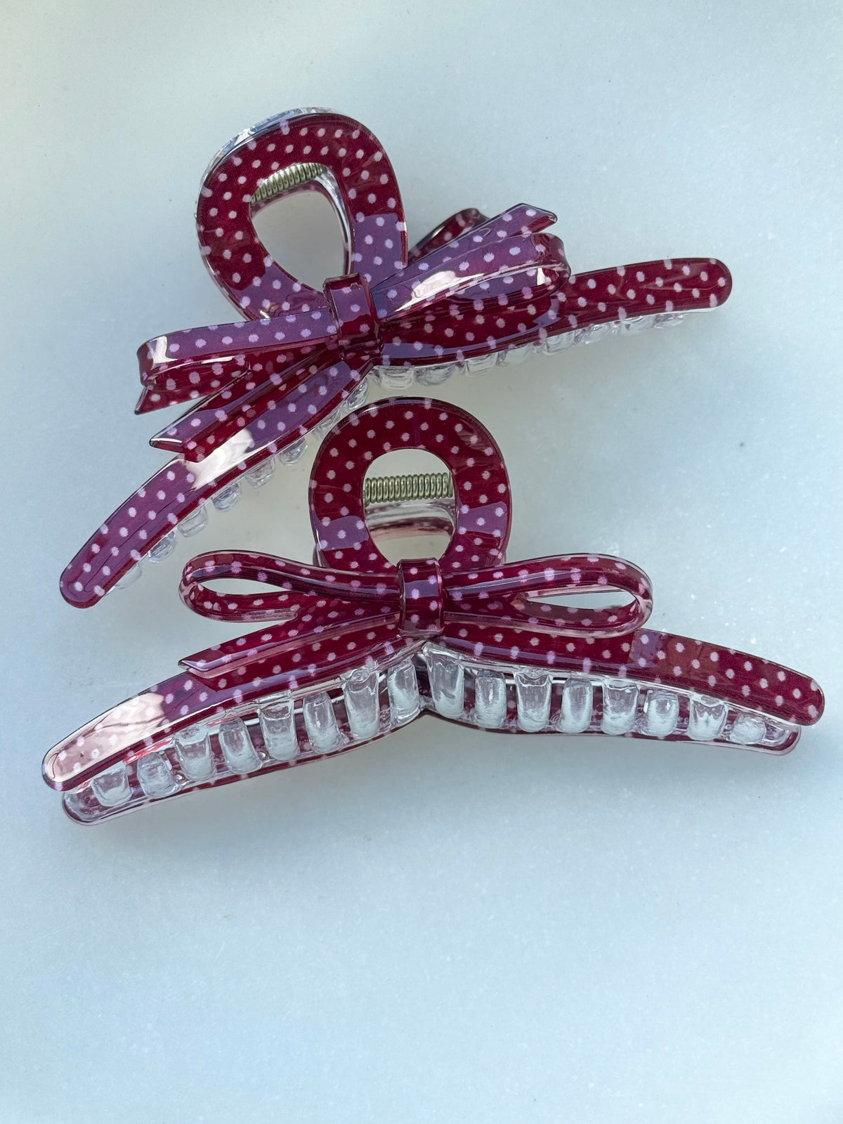 polka dot pony hair claw