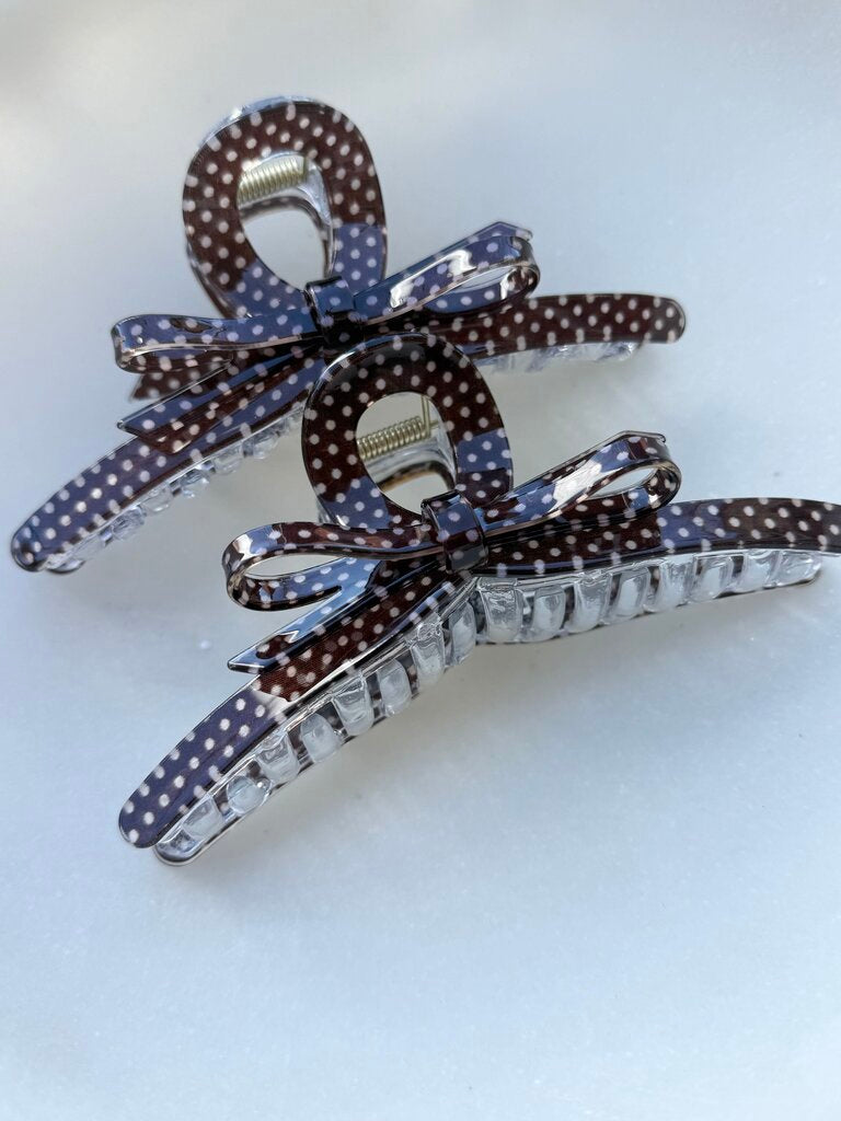 polka dot pony hair claw