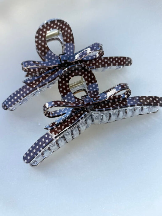 polka dot pony hair claw