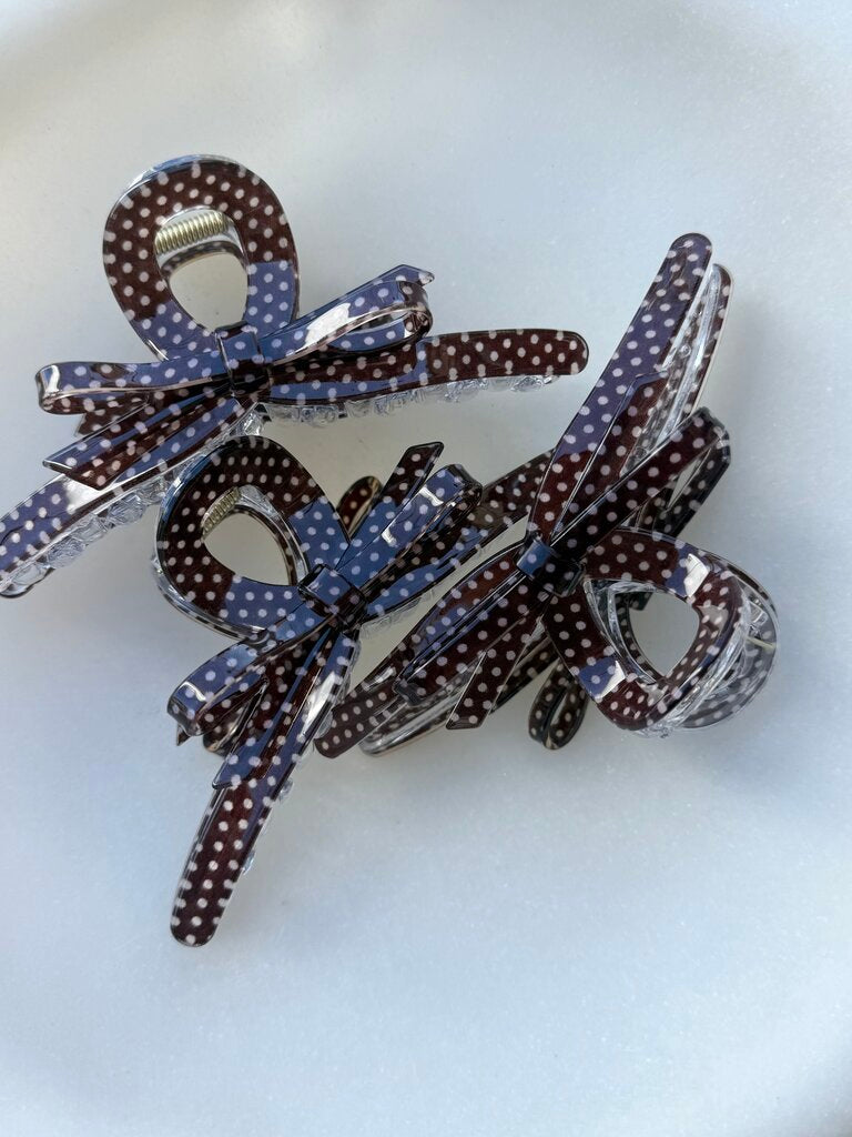 polka dot pony hair claw