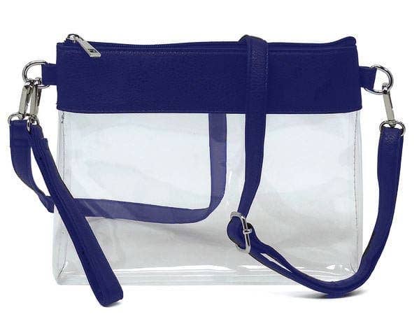 AD200T Game Day Clear Crossbody Bag/Clutch: Silver