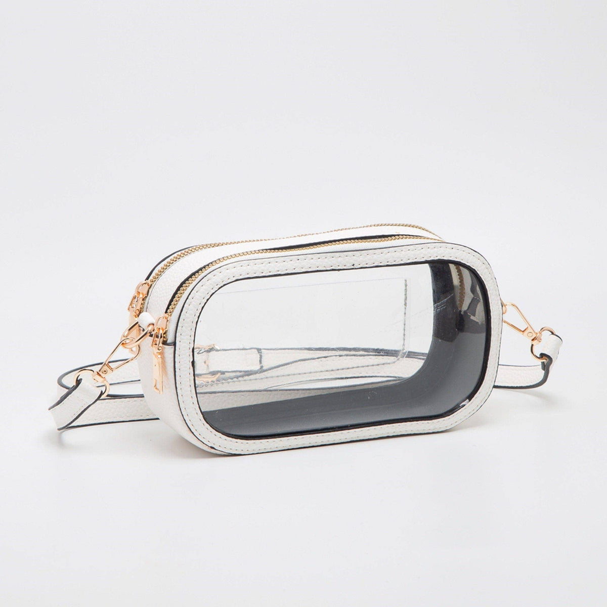 TG10552 Double Zipper Oval Clear Gameday/Stadium Bag: Tan