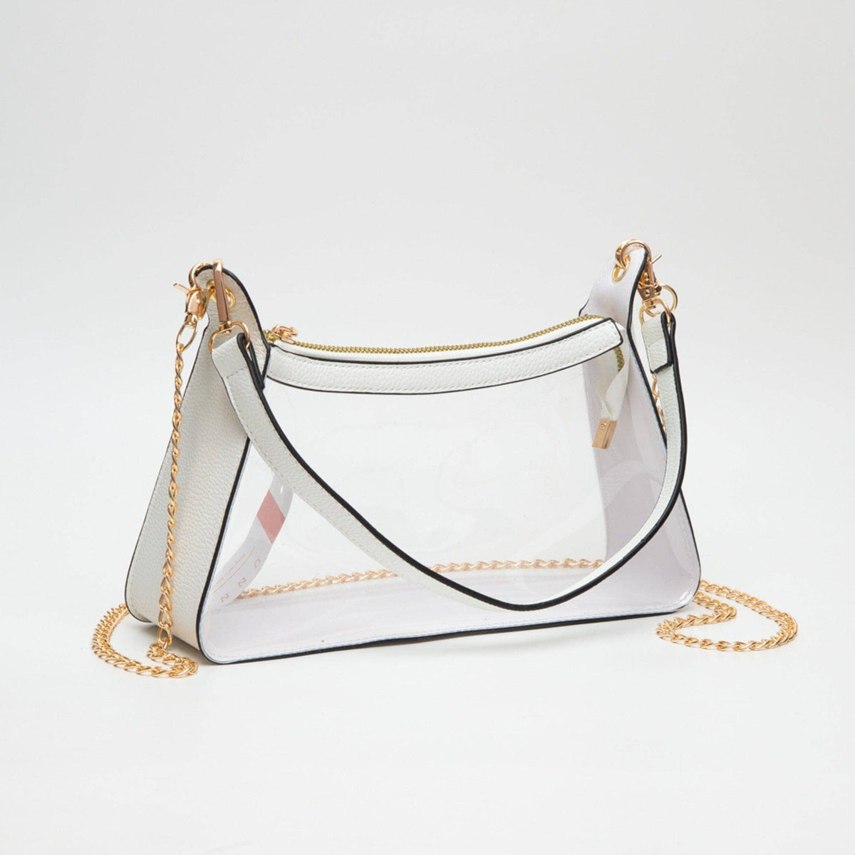 TG10618 Marilyn Clear Satchel Bag With Chain Strap: Burgundy