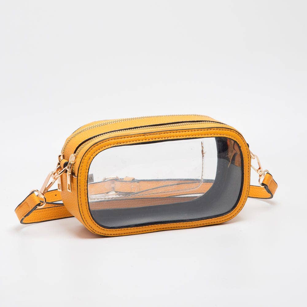 TG10552 Double Zipper Oval Clear Gameday/Stadium Bag: Tan
