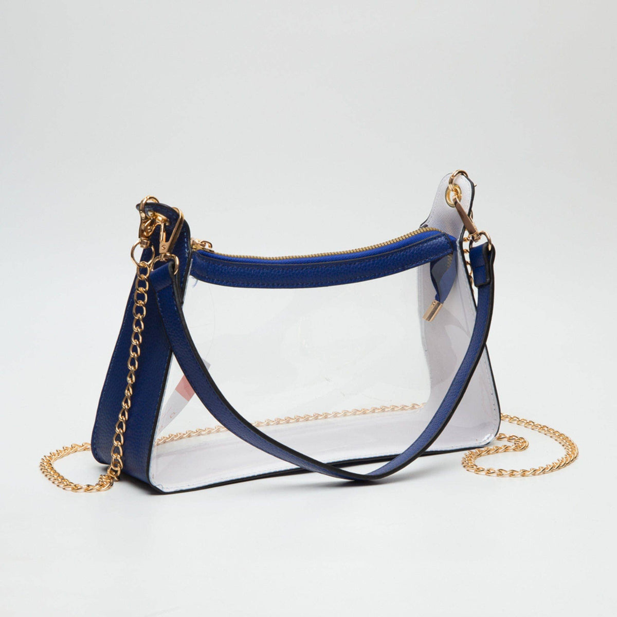 TG10618 Marilyn Clear Satchel Bag With Chain Strap: Burgundy