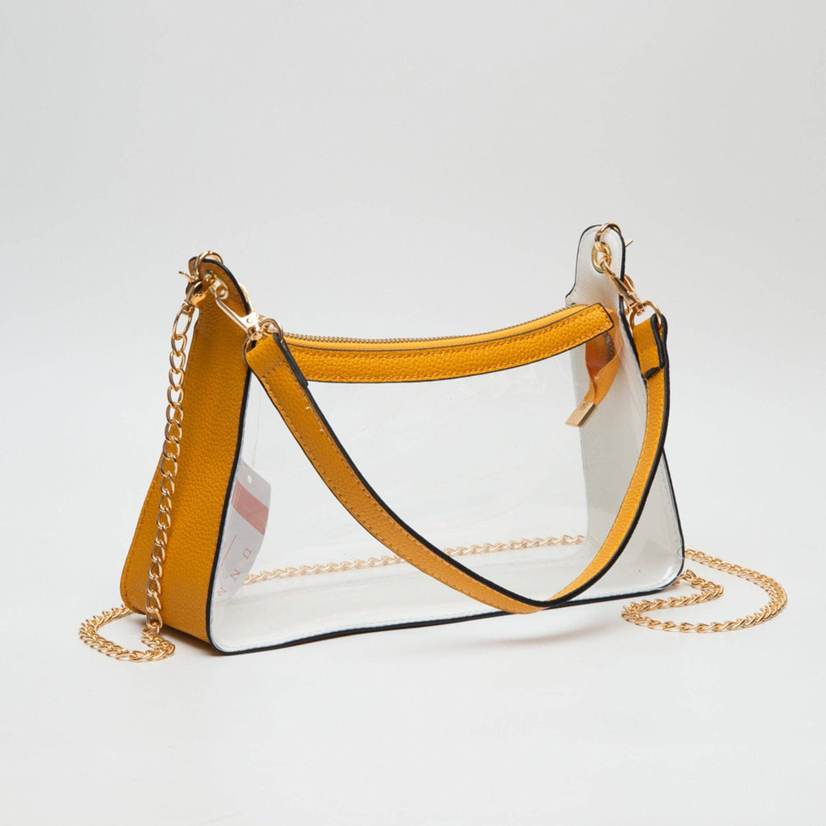 TG10618 Marilyn Clear Satchel Bag With Chain Strap: Burgundy