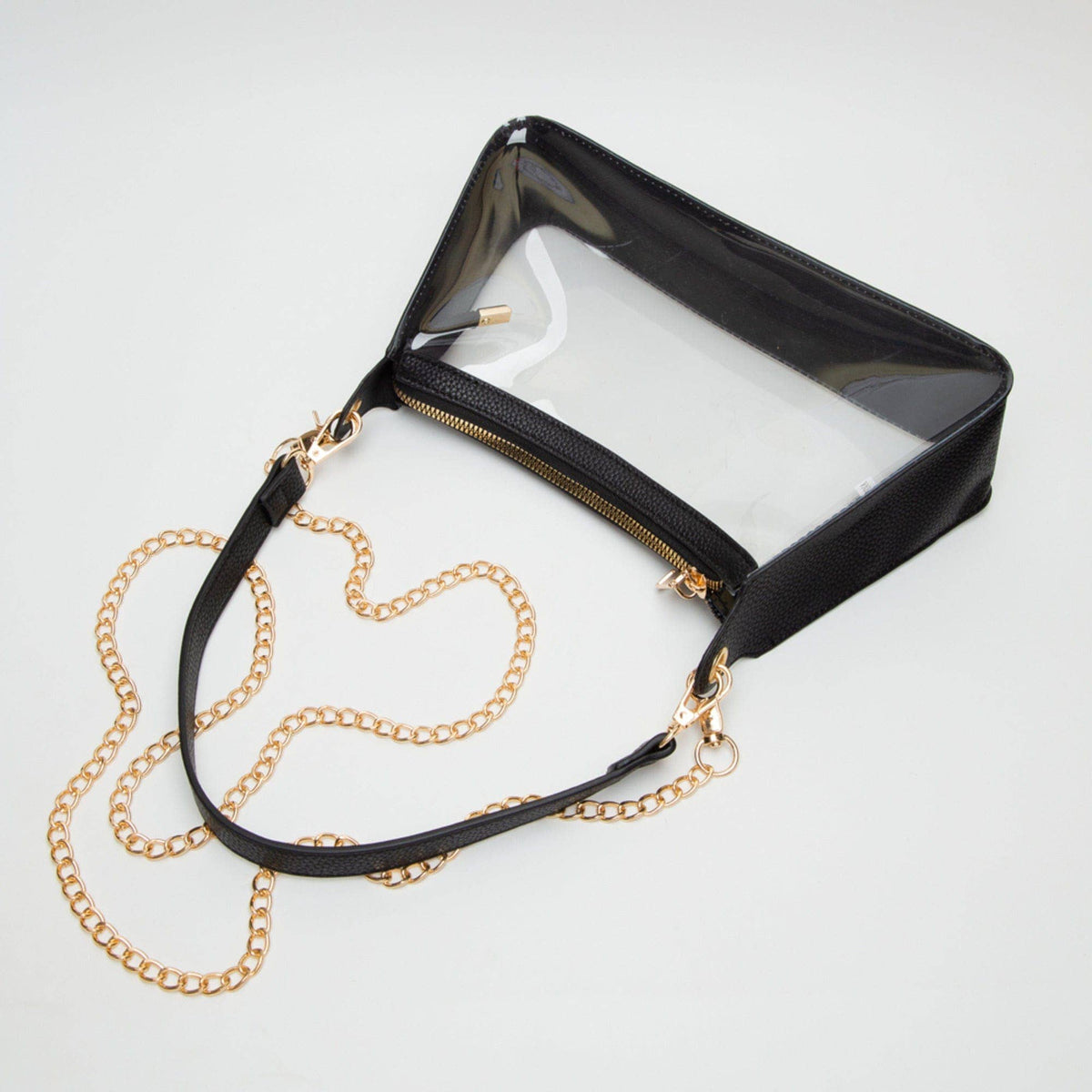 TG10618 Marilyn Clear Satchel Bag With Chain Strap: Burgundy