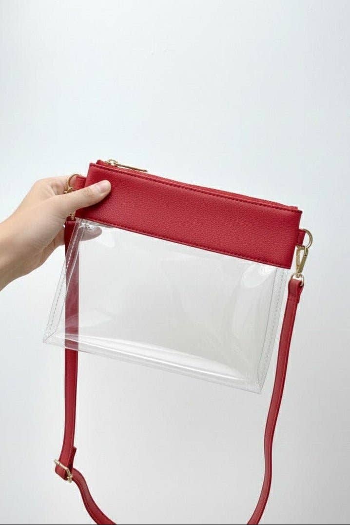 AD200T Game Day Clear Crossbody Bag/Clutch: Silver