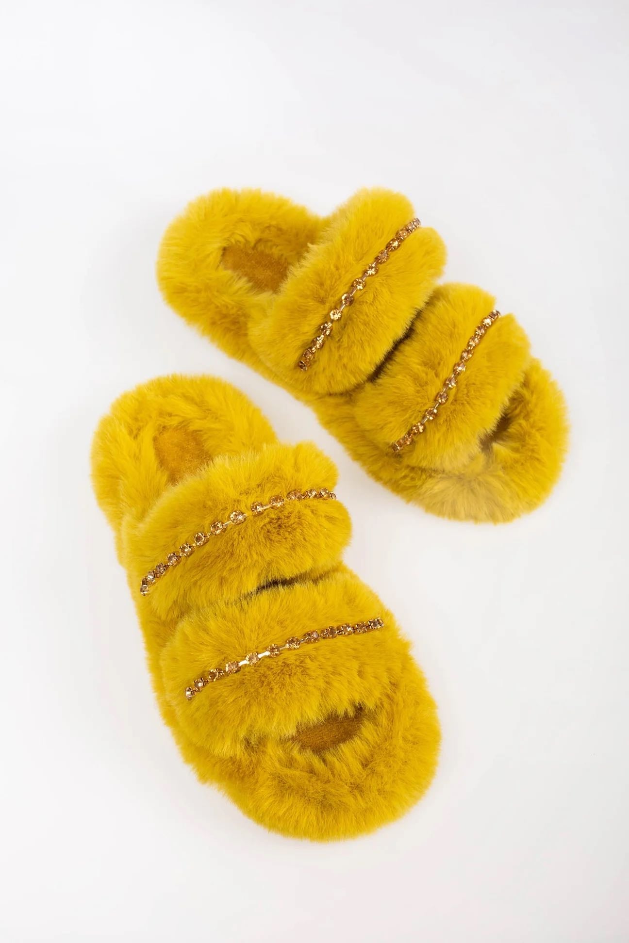 charlotte faux fur slippers