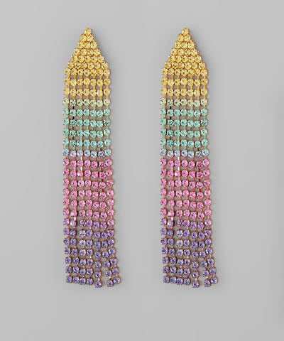 7 row crystal fringe earring
