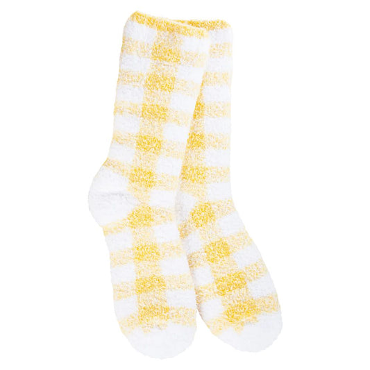 worlds softest socks - yellow check